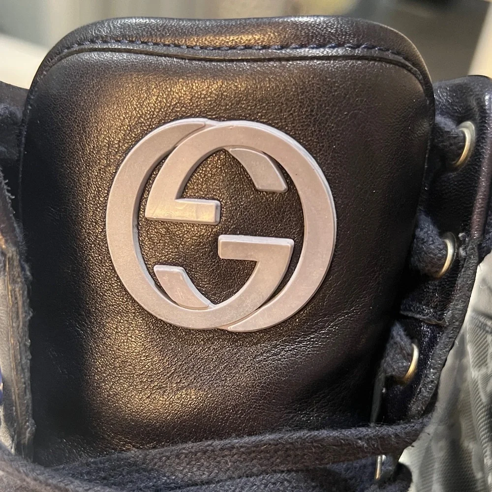 Gucci Black and Blue High-Top Sneakers size Men’s 8 UK (Run like 10 US)